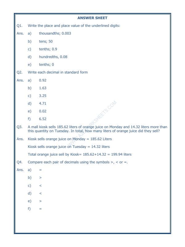 A2ZWorksheets:Maths-Decimals-Decimals-04