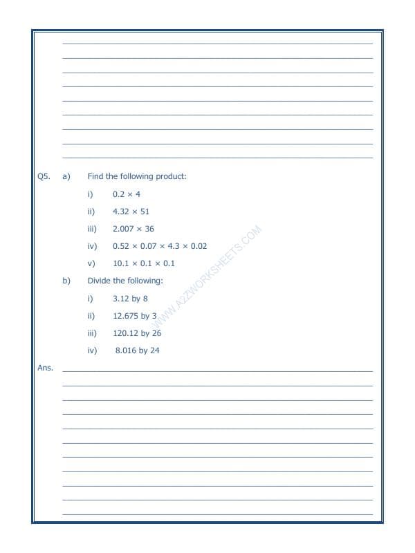 A2ZWorksheets:Maths-Decimals-Decimals-06