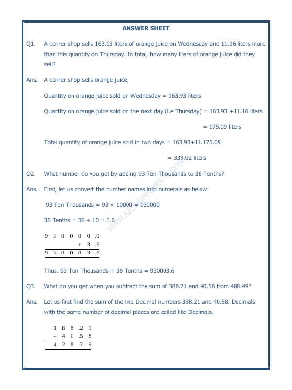 A2ZWorksheets:Maths-Decimals-Decimals-07