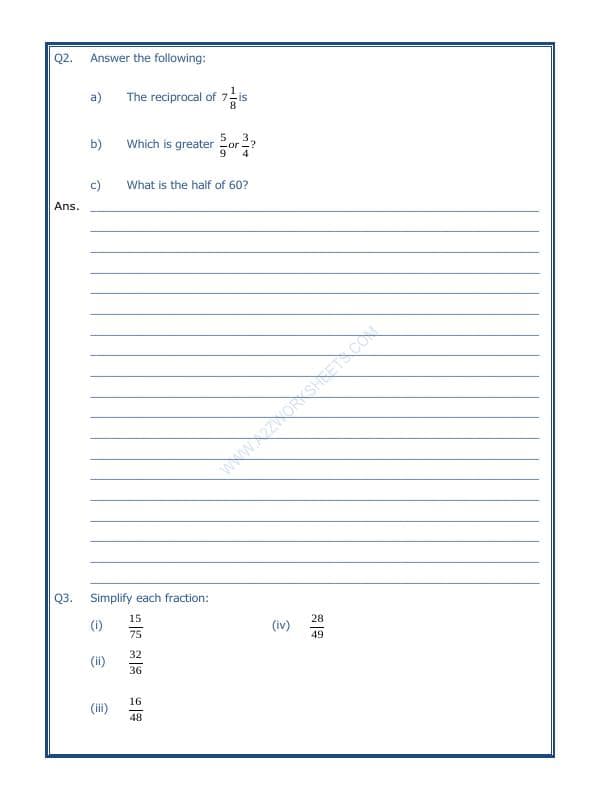 A2ZWorksheets:Maths-Fractions-Fractions-02