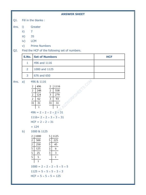 A2ZWorksheets:Maths-LCM and HCM-Hcf and Lcm-01