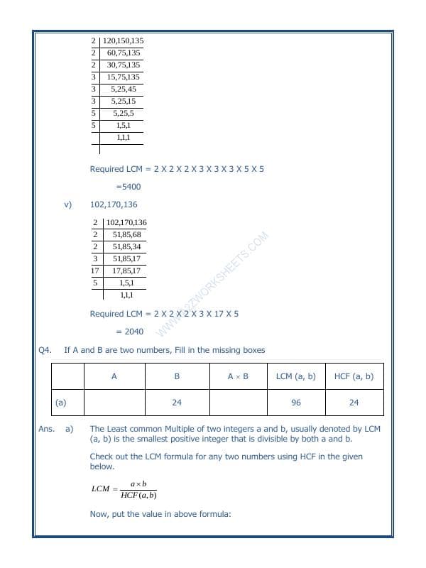 A2ZWorksheets:Maths-LCM and HCM-Hcf and Lcm-02