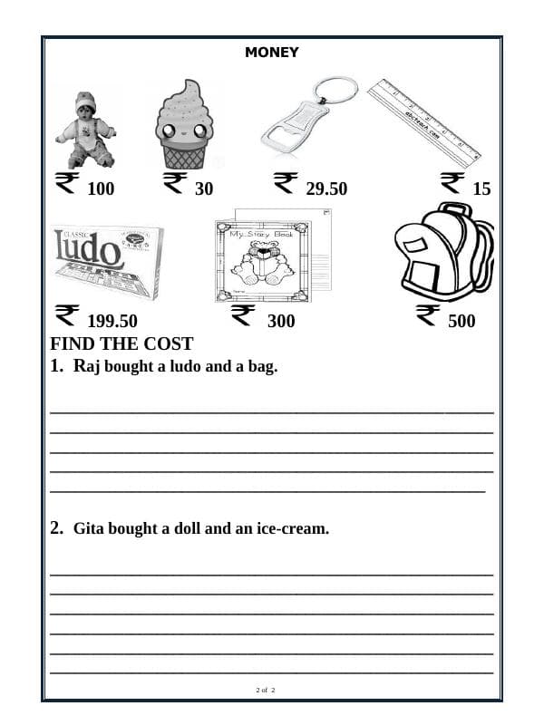 A2ZWorksheets:Maths-Money-Money