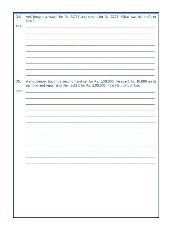 A2ZWorksheets:Maths-Measurement-Profit And Loss-01