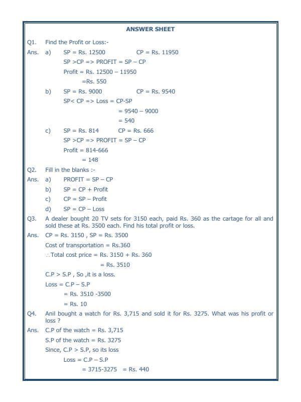 A2ZWorksheets:Maths-Measurement-Profit And Loss-01