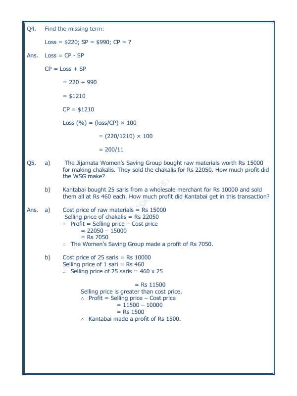 A2ZWorksheets:Maths-Measurement-Profit And Loss-02