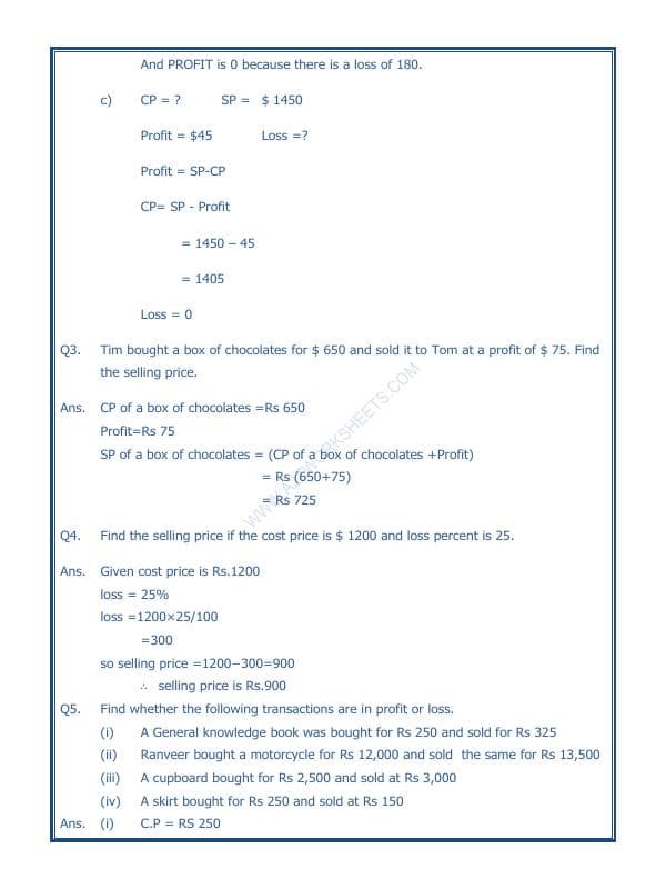 A2ZWorksheets:Maths-Measurement-Profit And Loss-03