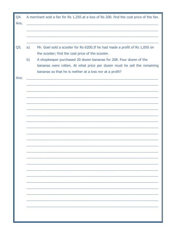 A2ZWorksheets:Maths-Measurement-Profit And Loss-04