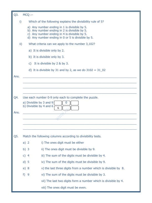 A2ZWorksheets:Maths-Division-Test Of Divisibility-02