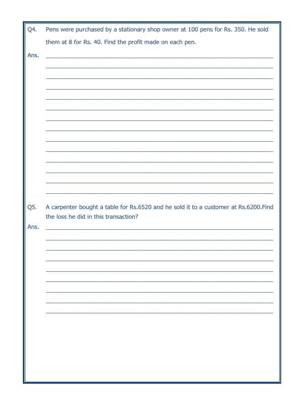 A2ZWorksheets:Maths-Measurement-Profit And Loss-07