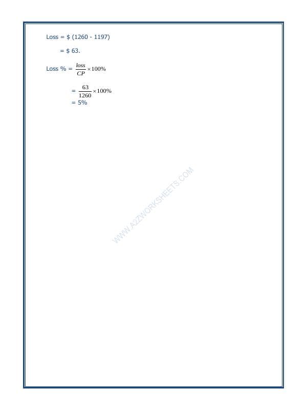 A2ZWorksheets:Maths-Measurement-Profit And Loss-08