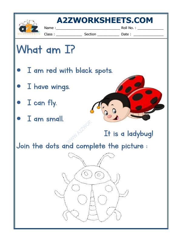 A2ZWorksheets:English-Recognition-Flash Card - Ladybug