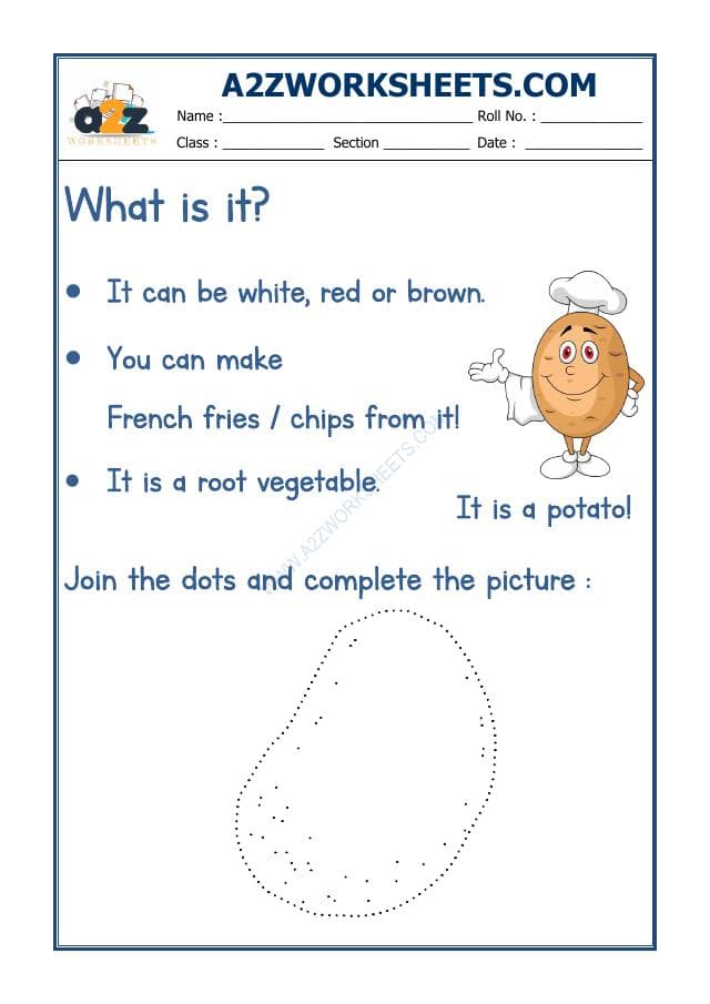 A2ZWorksheets:English-Recognition-Flash Card-Potato