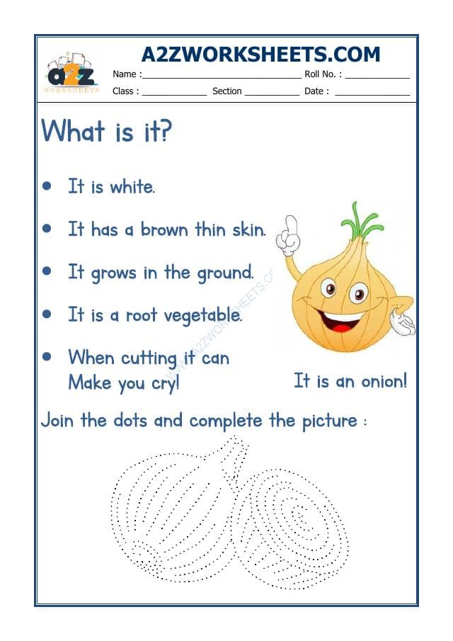 A2ZWorksheets:English-Recognition-Flash Card - Onion
