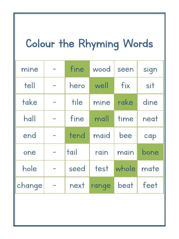 A2ZWorksheets:English-Reading-Rhyming Word-11
