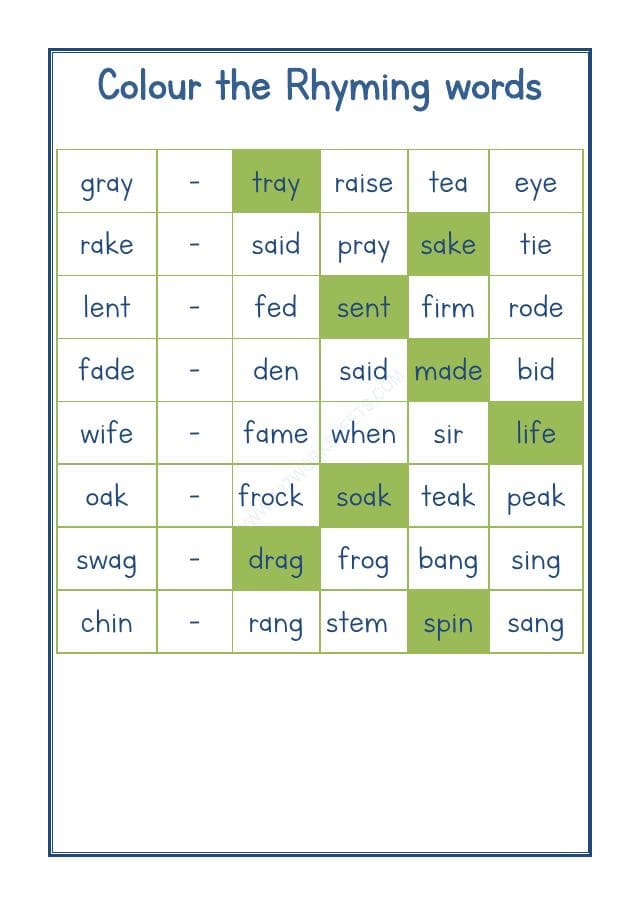A2ZWorksheets:English-Reading-Rhyming Word-13