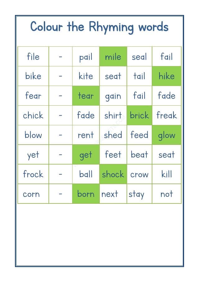 A2ZWorksheets:English-Reading-Rhyming Word-17