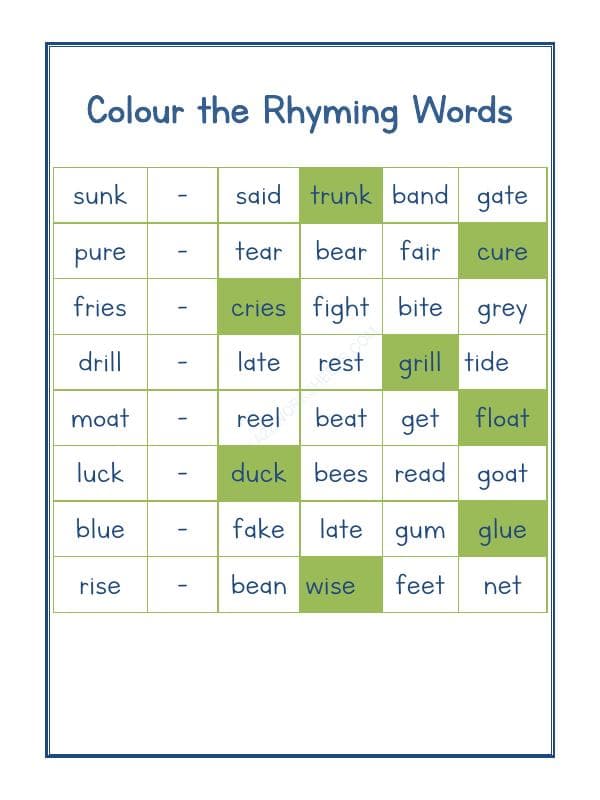 A2ZWorksheets:English-Reading-Rhyming Word-20