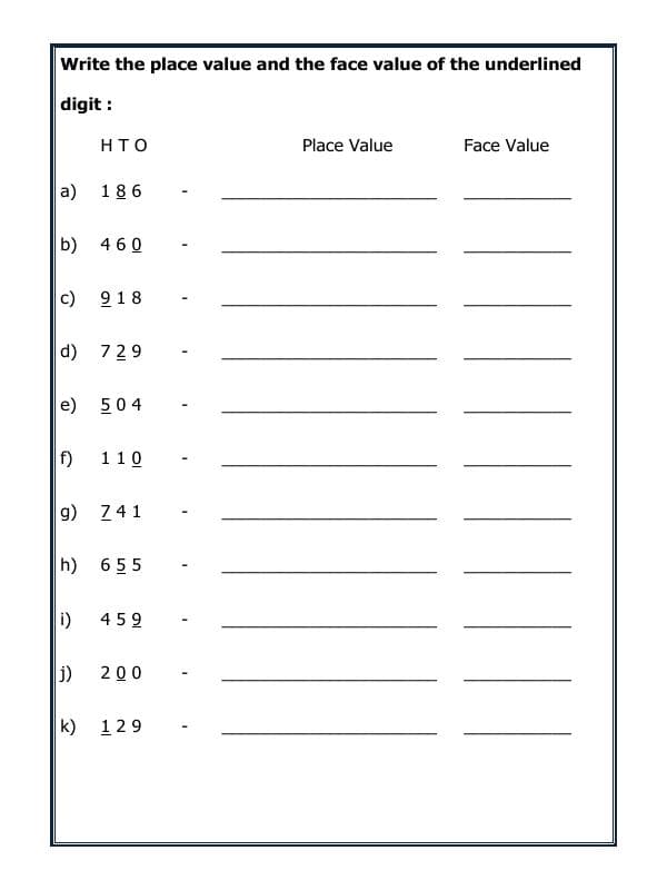 A2ZWorksheets:Maths-Place Value-Place Value