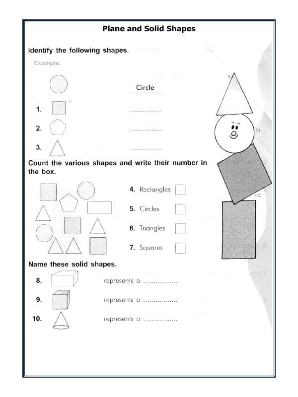 A2ZWorksheets:Maths-Geometry-Shapes