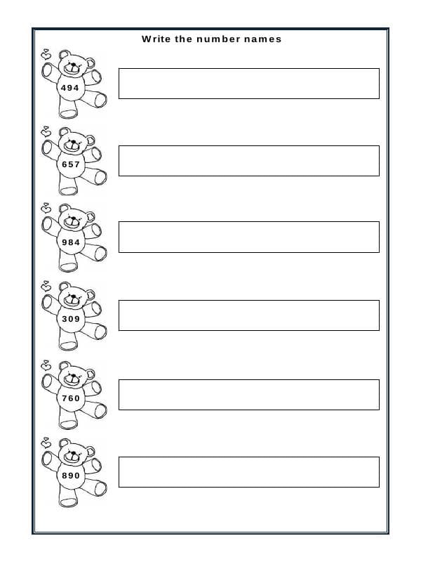 A2ZWorksheets:Maths-Numbers-Number Names
