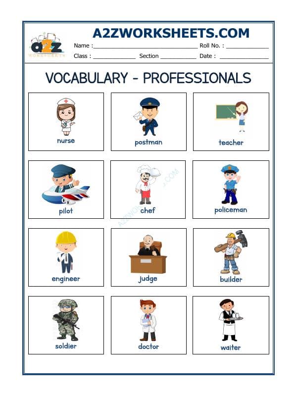 A2ZWorksheets:English-Reading-Vocabulary Worksheets-Professionals