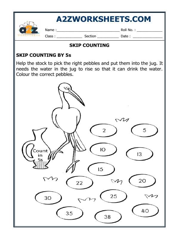A2ZWorksheets:Maths-Numbers-Skip Counting