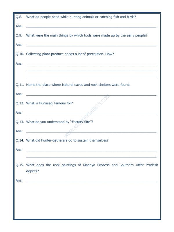 A2ZWorksheets:General Awareness-Our History and Heritage-On The Trial Of The Earliest People-02