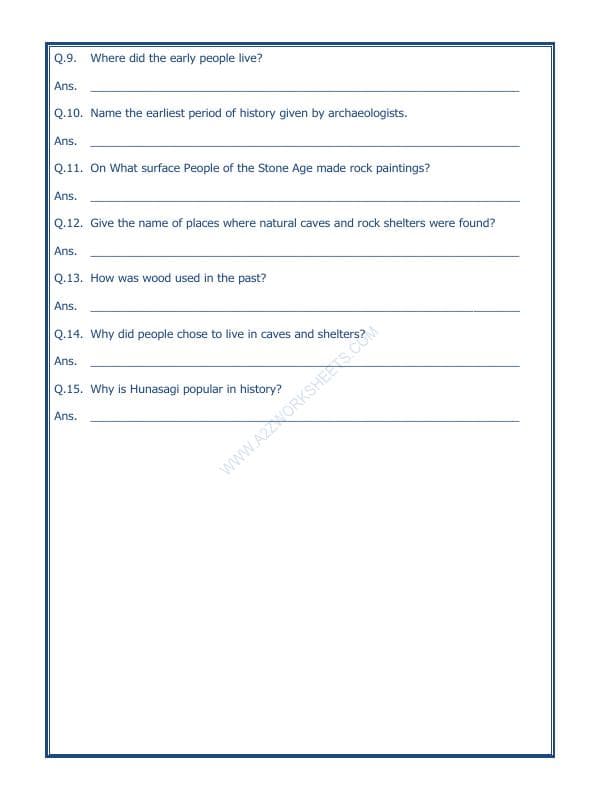 A2ZWorksheets:General Awareness-Our History and Heritage-On The Trial Of The Earliest People-03