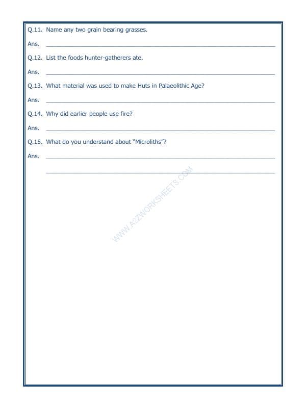 A2ZWorksheets:General Awareness-Our History and Heritage-On The Trial Of The Earliest People-04