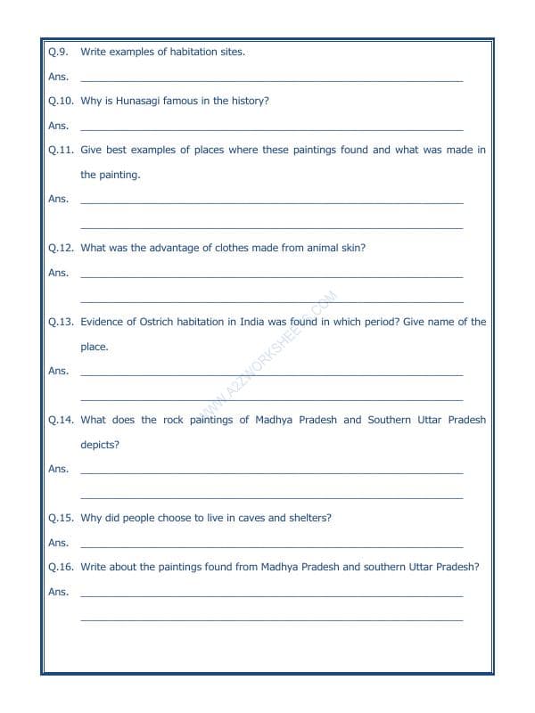 A2ZWorksheets:General Awareness-Our History and Heritage-On The Trial Of The Earliest People-05