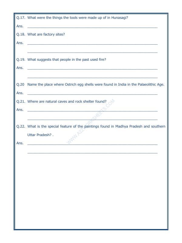 A2ZWorksheets:General Awareness-Our History and Heritage-On The Trial Of The Earliest People-05