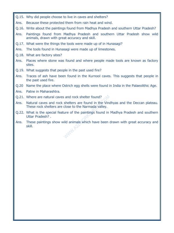 A2ZWorksheets:General Awareness-Our History and Heritage-On The Trial Of The Earliest People-05