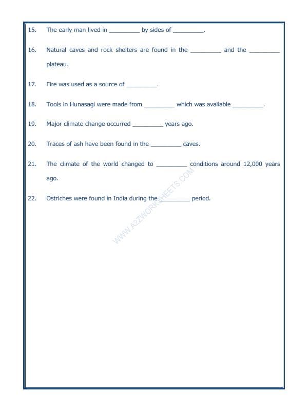 A2ZWorksheets:General Awareness-Our History and Heritage-On The Trial Of The Earliest People-06