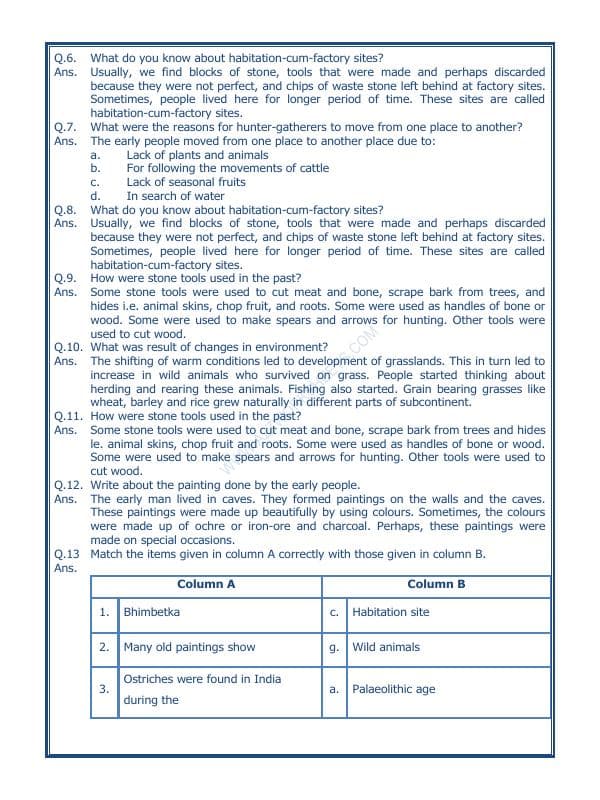 A2ZWorksheets:General Awareness-Our History and Heritage-On The Trial Of The Earliest People-09