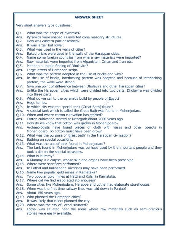 A2ZWorksheets:General Awareness-Our History and Heritage-In The Earliest Cities-02
