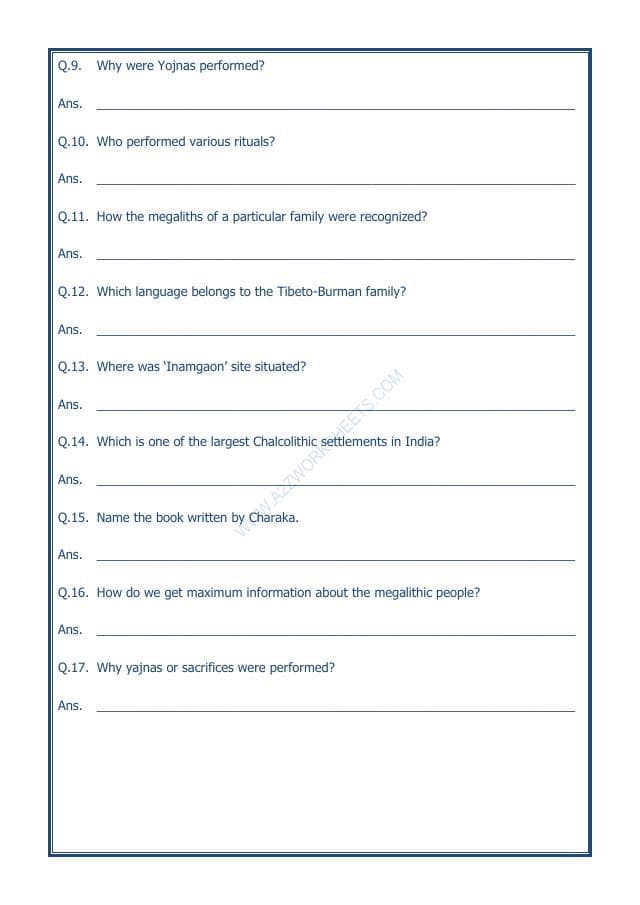 A2ZWorksheets:General Awareness-Our History and Heritage-In The Earliest Cities-04