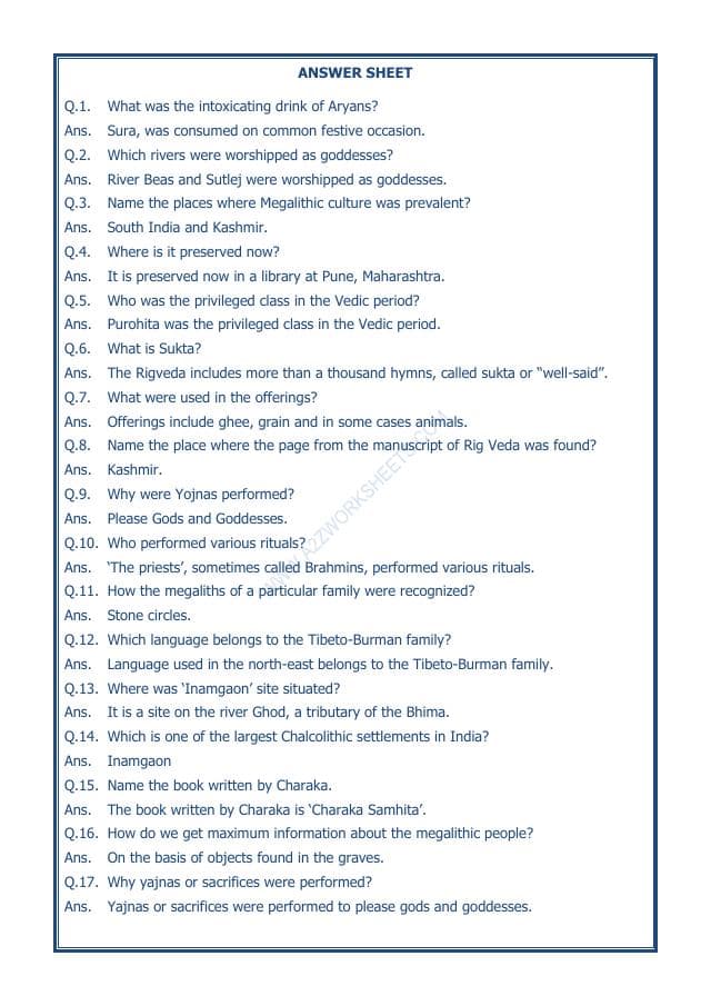 A2ZWorksheets:General Awareness-Our History and Heritage-In The Earliest Cities-04