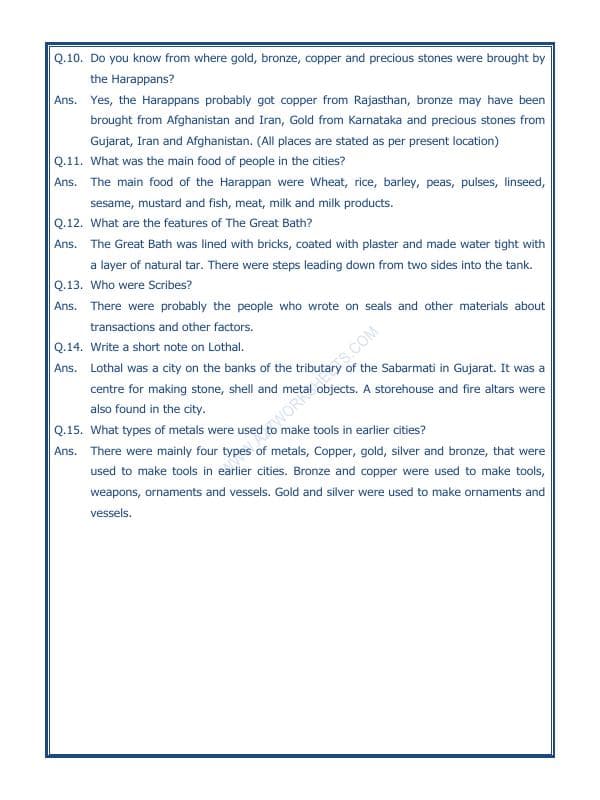A2ZWorksheets:General Awareness-Our History and Heritage-In The Earliest Cities-08
