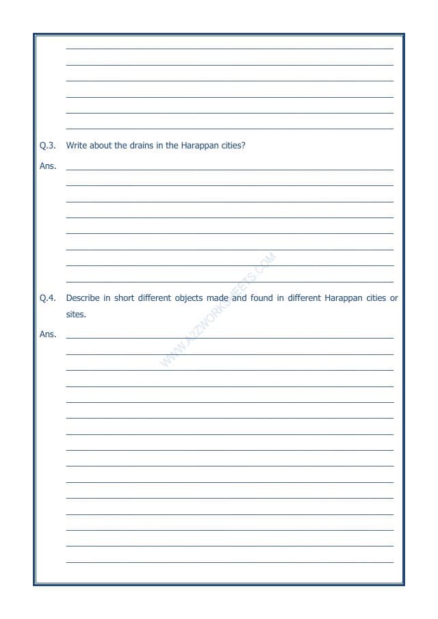 A2ZWorksheets:General Awareness-Our History and Heritage-In The Earliest Cities-11