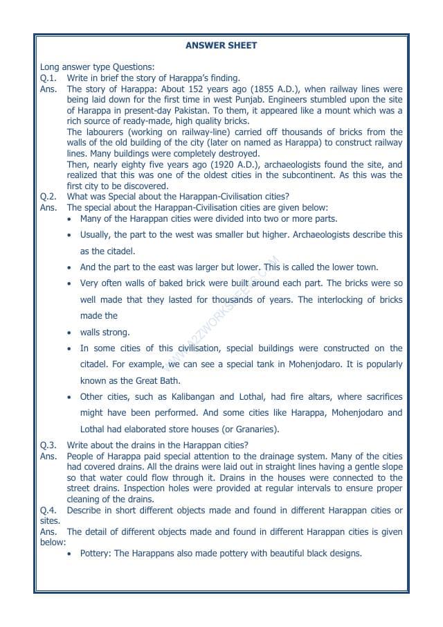 A2ZWorksheets:General Awareness-Our History and Heritage-In The Earliest Cities-11