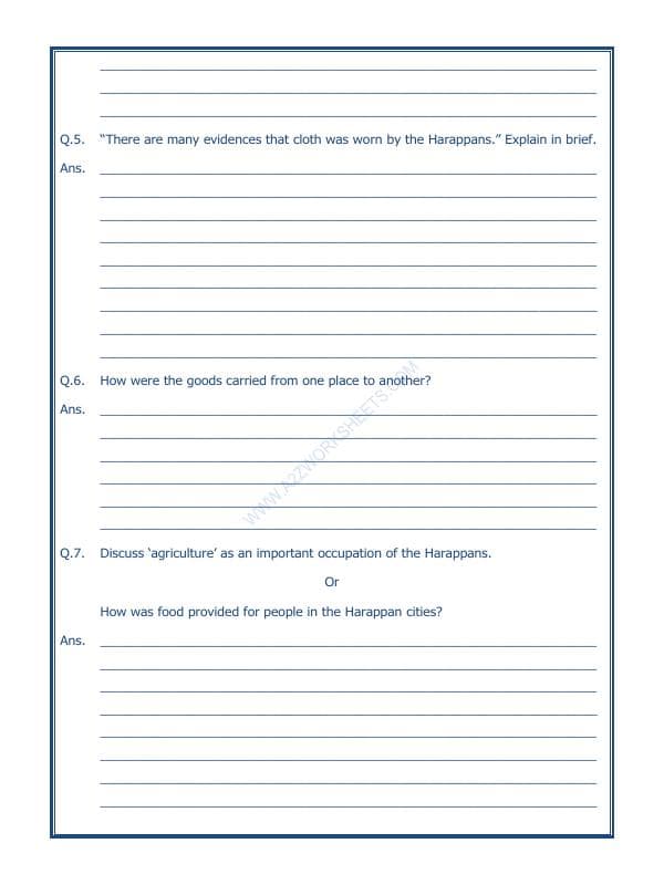 A2ZWorksheets:General Awareness-Our History and Heritage-In The Earliest Cities-12