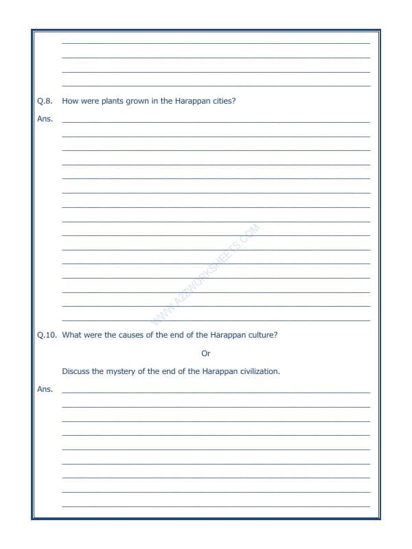 A2ZWorksheets:General Awareness-Our History and Heritage-In The Earliest Cities-12