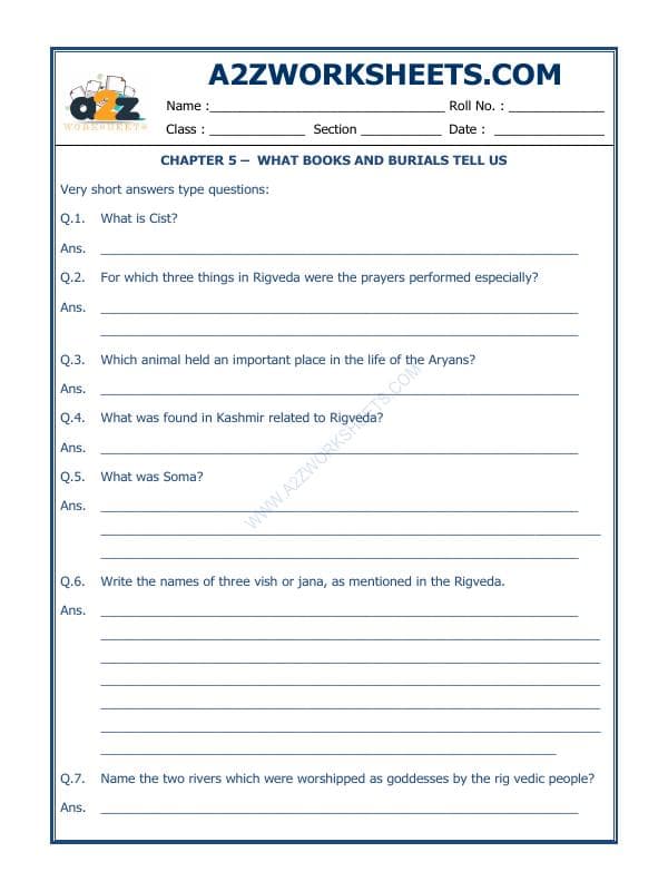 A2ZWorksheets:General Awareness-Our History and Heritage-What Books And Burials Tell Us-01