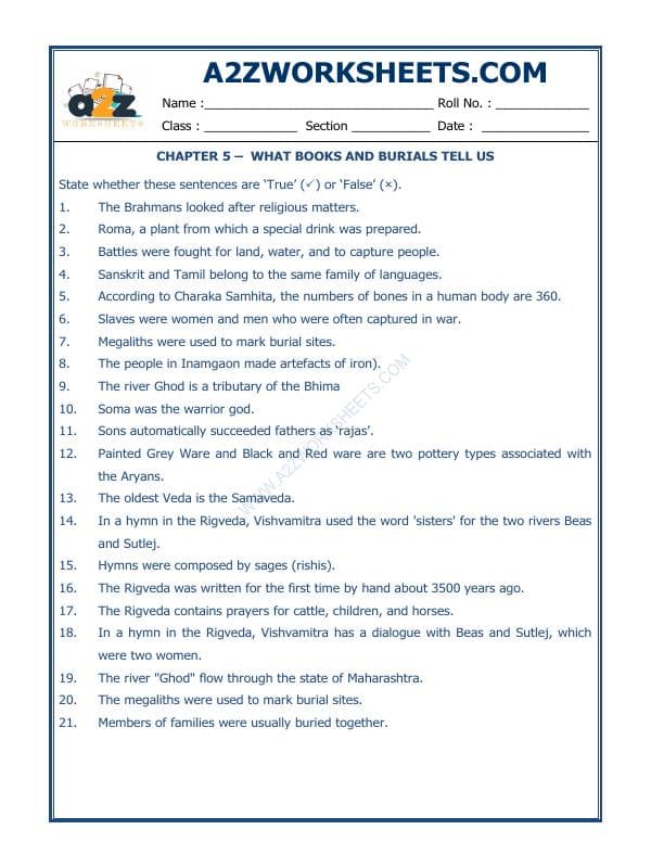 A2ZWorksheets:General Awareness-Our History and Heritage-What Books And Burials Tell Us-07