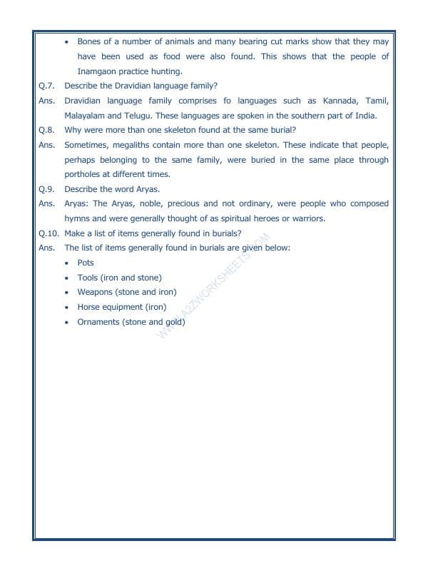 A2ZWorksheets:General Awareness-Our History and Heritage-What Books And Burials Tell Us-10