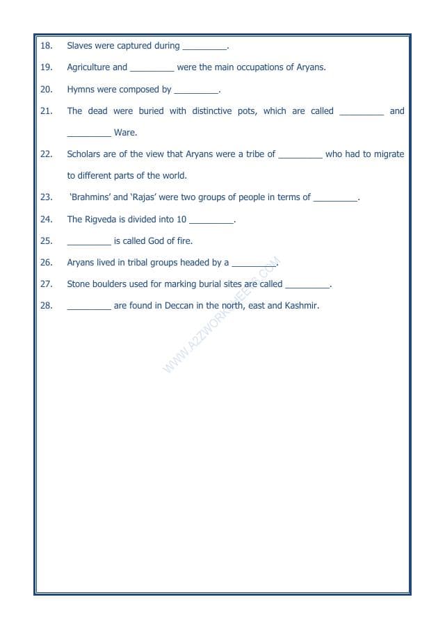 A2ZWorksheets:General Awareness-Our History and Heritage-What Books And Burials Tell Us-13