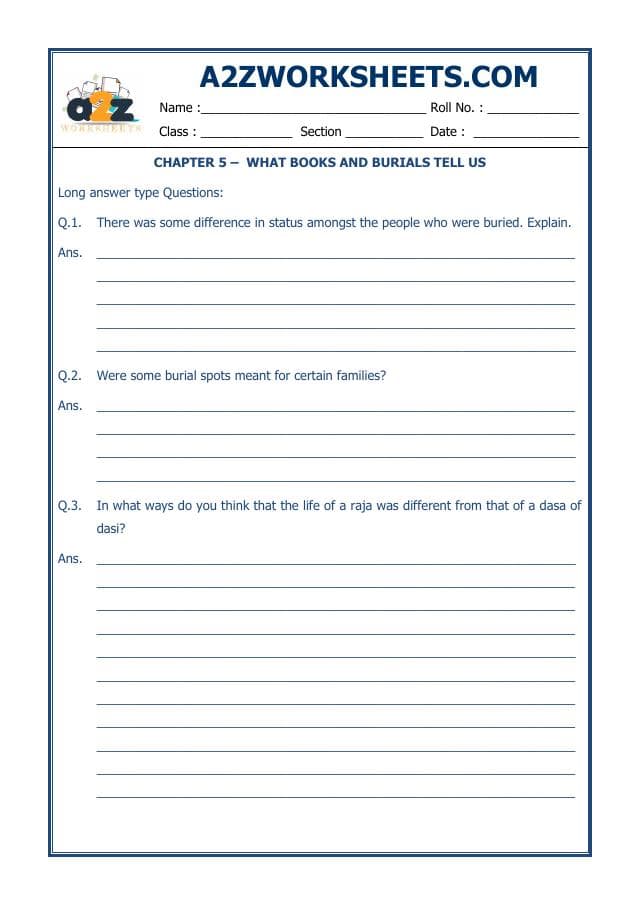 A2ZWorksheets:General Awareness-Our History and Heritage-What Books And Burials Tell Us-14