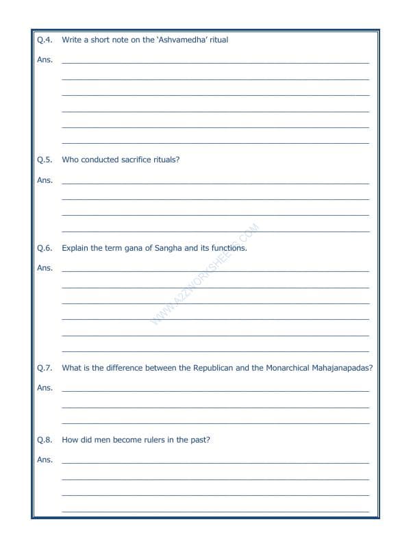 A2ZWorksheets:General Awareness-Our History and Heritage-Kingdoms, Kings And An Early Republic-08