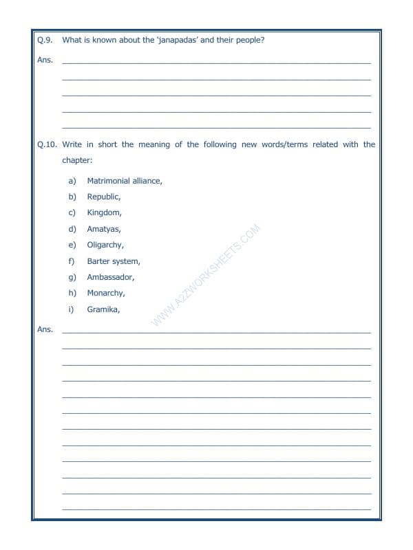 A2ZWorksheets:General Awareness-Our History and Heritage-Kingdoms, Kings And An Early Republic-08